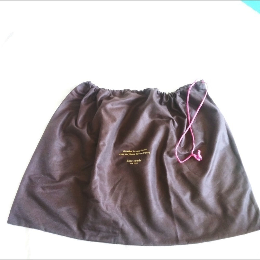 Kate Spade dust bag oversized brown storage size 27 1/2"x 19". Pink Drawstring